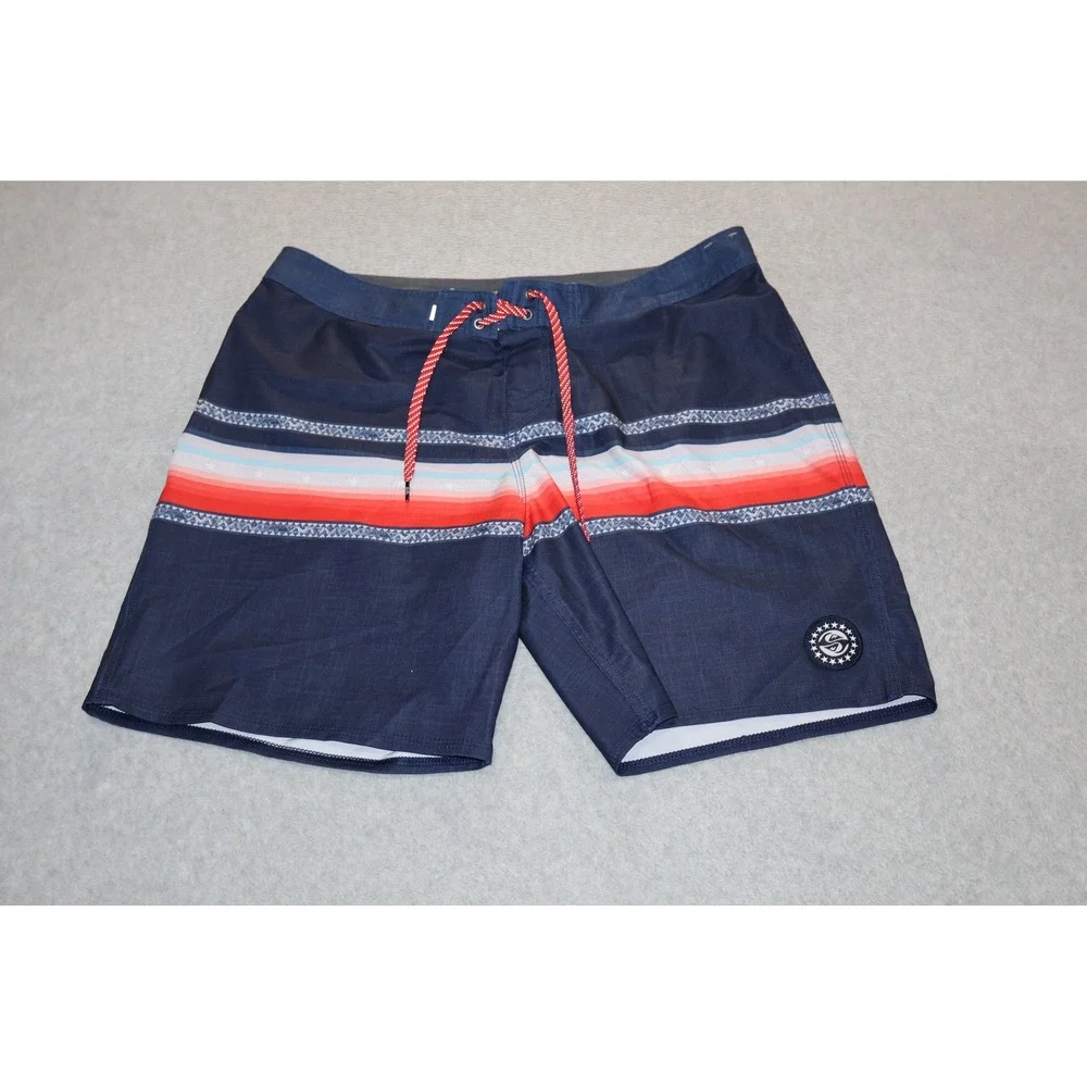 Quiksilver Board Shorts Mens 36 Blue Highline Recycled Stretch Surf Trunk
